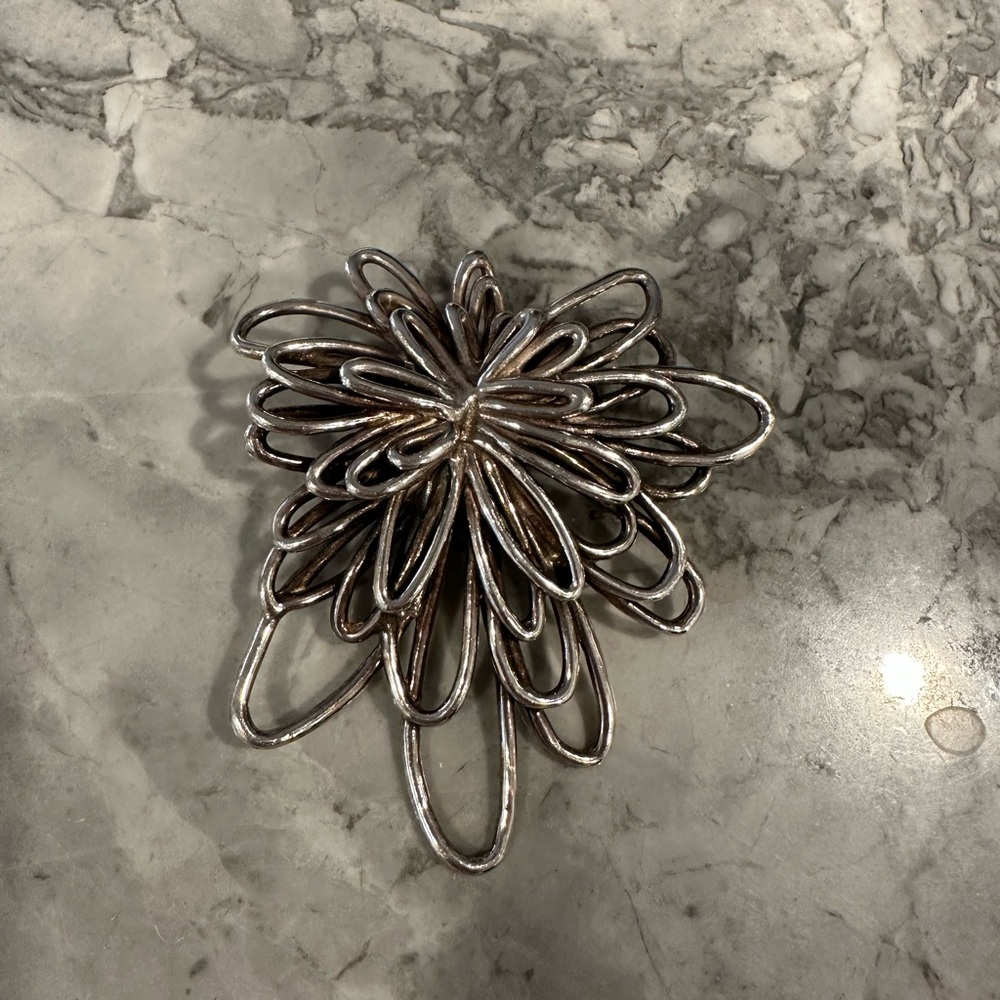Silver Floral Brooch